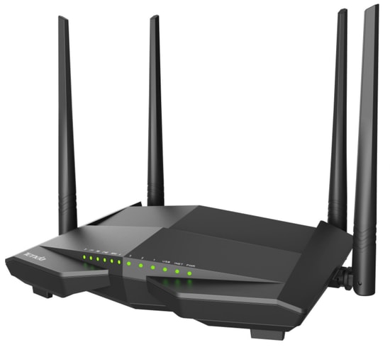 Tenda V12 AC1200 Dualband Wi-Fi Gigabit VDSL/ADSL Modem Router - 1200Mbps, 4x5dBi Anten, Fiber Destekli, 4 Port Gigabit