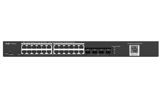 Ruijie Reyee RG-NBS3100-24GT4SFP-P 24 Port Gigabit 4x1G SFP Uplink L2 Yönetilebilir 370W PoE Rackmount Switch