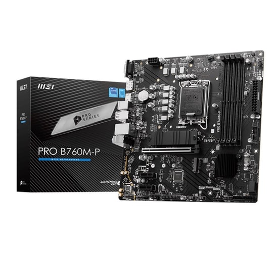 MSI PRO B760M-P D5 Anakart: Intel LGA1700, DDR5 6800MHz (OC), Çift M.2, USB 3.2, VGA, HDMI, DP, Gigabit LAN, Micro ATX