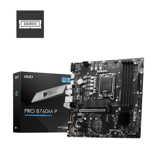 MSI PRO B760M-P D5 Anakart: Intel LGA1700, DDR5 6800MHz (OC), Çift M.2, USB 3.2, VGA, HDMI, DP, Gigabit LAN, Micro ATX
