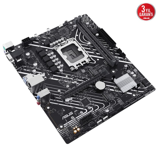 Asus Prime H610M-E D5 CSM Anakart (90MB1G10-M0EAYC) - LGA1700, DDR5, Micro ATX, VGA, HDMI, DP, 2xM.2, 4xSATA, MicroATX