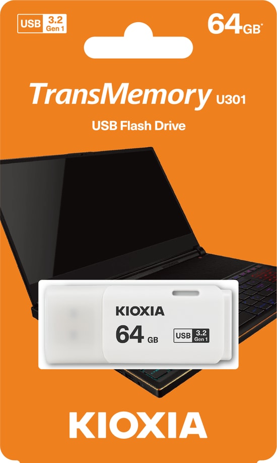 Kioxia TransMemory U301 64GB Beyaz USB 3.2 Gen 1 Flash Bellek (LU301W064GG4) - NAND, Kompakt, Yüksek Hızlı Tasarım