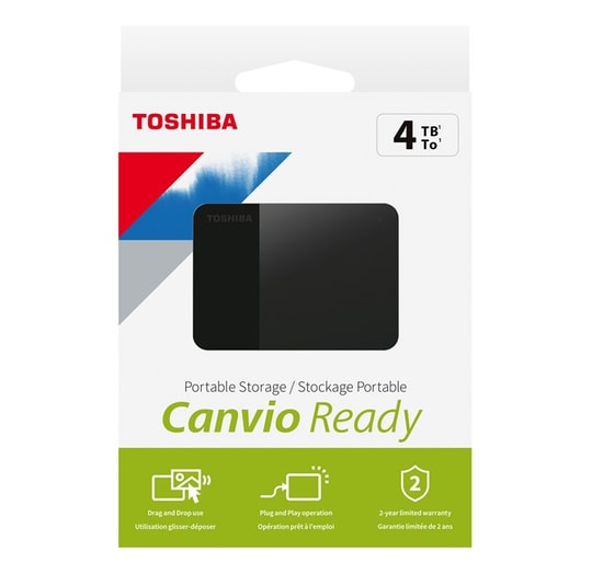 Toshiba Canvio Ready 4TB USB 3.2 Gen1 2.5" Siyah Taşınabilir Disk (HDTP340EK3CA) - USB Micro-B Bağlantılı Harici HDD