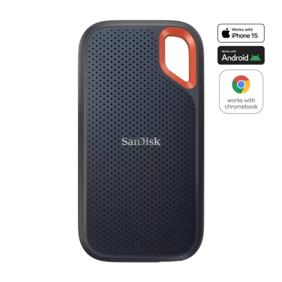 Sandisk 2TB Extreme Taşınabilir SSD (SDSSDE61-2T00-G25) - USB 3.2 Gen2, 1050/1000MBs Veri Hızı, IP55, 256Bit Şifreleme