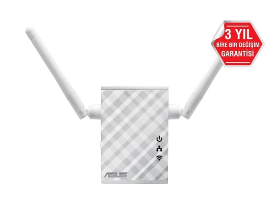 Asus RP-N12 300Mbps 2 Antenli Priz Tipi Wi-Fi Menzil Genişletici - Access Point, Router, Tek Tuşla Kurulum, Geniş Kapsam