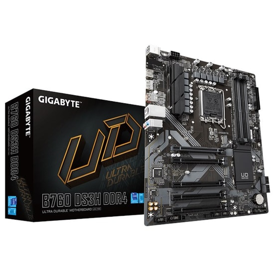GIGABYTE B760-DS3H-DDR4 Anakart: LGA1700, DDR4 5333MHz(OC), PCIe 4.0 M.2, USB-C 20Gb/s, Akıllı Fan 6, Q-Flash Plus, ATX