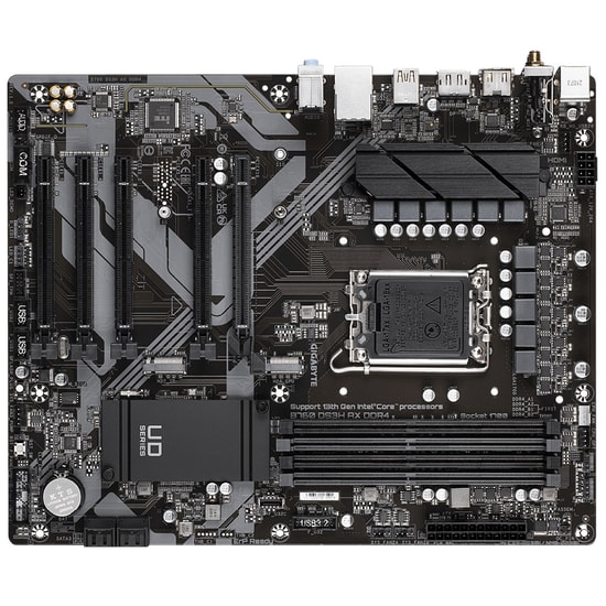 GIGABYTE B760 DS3H AX DDR4 Anakart: LGA1700, DDR4 5333mhz OC, Çift M.2, Wi-Fi 6E, USB 3.2, 2.5GbE LAN, PCIe 4.0, ATX