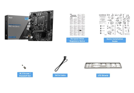 MSI PRO H610M-E DDR5 Anakart: Intel LGA1700, DDR5 5600MHz (OC), Intel XMP, VGA, HDMI, M.2, USB 3.2, 1G LAN Micro ATX