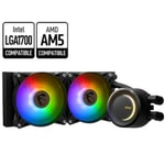 MSI Mag Coreliquid E240 Beyaz ARGB Sıvı İşlemci Soğutucu - 2x120mm PWM Fan, 75CFM Hava Akışı, 3000RPM Pompa, Bakır Plaka