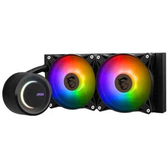 MSI Mag Coreliquid E240 Beyaz ARGB Sıvı İşlemci Soğutucu - 2x120mm PWM Fan, 75CFM Hava Akışı, 3000RPM Pompa, Bakır Plaka