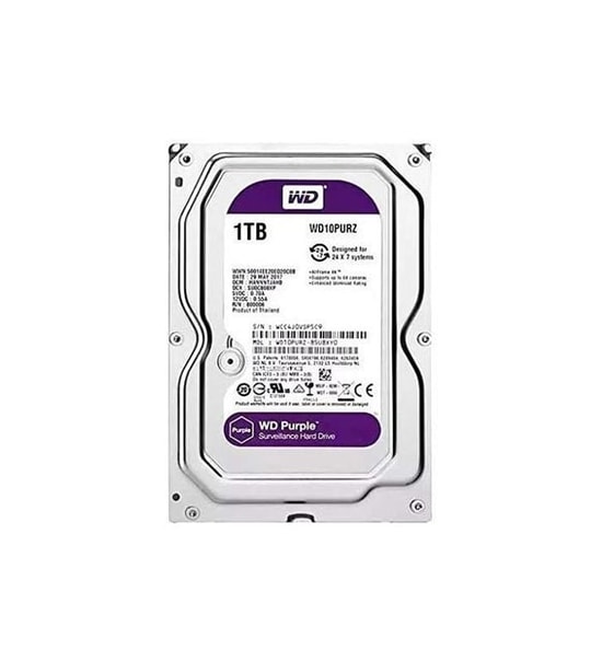 WD Purple 1TB Güvenlik Diski (WD11PURZ) - 3.5" SATA3 HDD, 5400RPM, 180MB/s, 64MB Cache, 7/24 Kayıt, 3 Yıl Garantili
