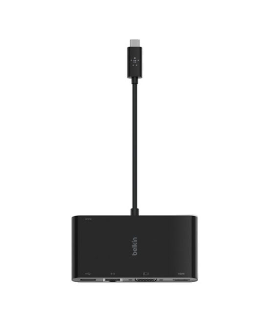 Belkin AVC004BTBK USB-C Multimedia Şarj Adaptörü - 4K HDMI, 100W Güç, 1Gbps Ethernet, Çoklu Bağlantı Noktası