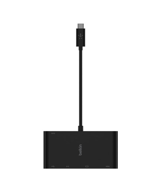Belkin AVC004BTBK USB-C Multimedia Şarj Adaptörü - 4K HDMI, 100W Güç, 1Gbps Ethernet, Çoklu Bağlantı Noktası
