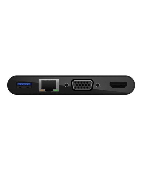 Belkin AVC004BTBK USB-C Multimedia Şarj Adaptörü - 4K HDMI, 100W Güç, 1Gbps Ethernet, Çoklu Bağlantı Noktası
