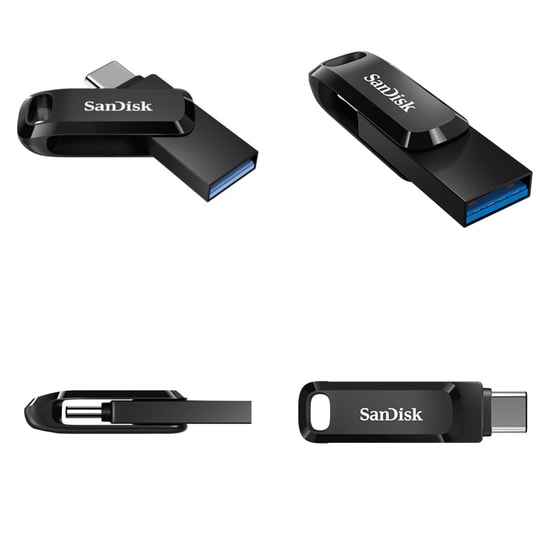 SanDisk Ultra Dual Drive Go 64GB Type-C USB 3.2 Flash Bellek (SDDDC3-064G-G46) - Siyah, 300MB/s Okuma, Çift Bağlantılı