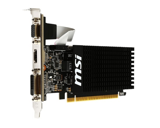 MSI GeForce GT 710 2GB DDR3 64 Bit Ekran Kartı (GT710-2GD3H-LP-2G) - PCIe 3.0 X16, DVI, HDMI, VGA, Düşük Profil, DX12