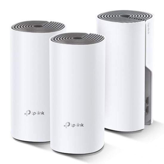 TP-Link Deco E4 3P AC1200 Whole Home Mesh Wi-Fi Sistemi (Üçlü Paket) - 1200Mbps, Çift Bant, 2x10/100 Mbps Port