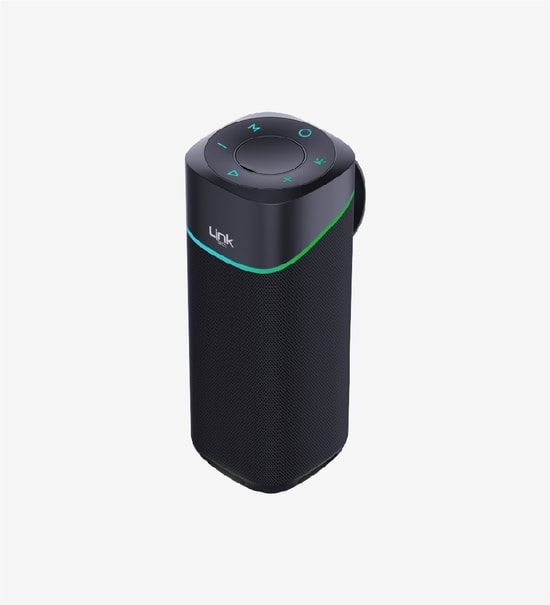 LinkTech LPS-R125 Yeşil Premium IPX4 Işıklı Yeşil Bluetooth Hoparlör - 7.5W Stereo Ses, Suya Dayanıklı, 1500mAh Pil