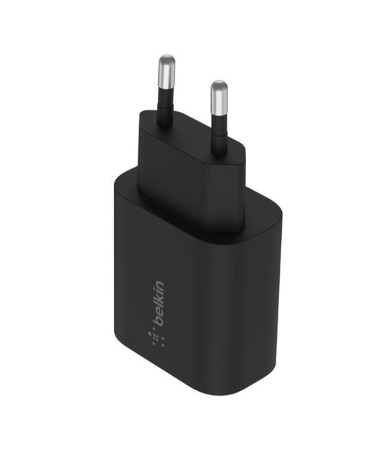 Belkin WCA004VFBK 25W USB-C PD Hızlı Şarj Adaptörü - Siyah, 25W Güç, PD Desteği, Kompakt ve Güvenli Tasarım Şarj Aleti