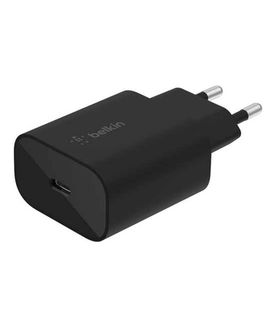 Belkin WCA004VFBK 25W USB-C PD Hızlı Şarj Adaptörü - Siyah, 25W Güç, PD Desteği, Kompakt ve Güvenli Tasarım Şarj Aleti