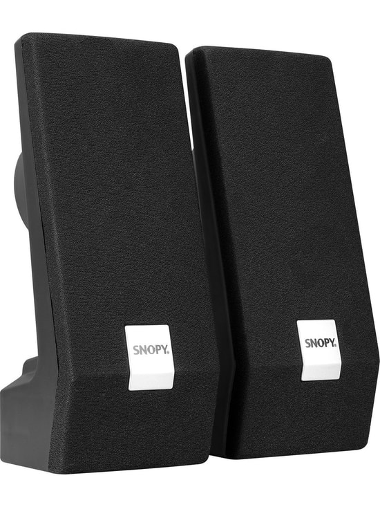 Snopy SN-611 Siyah 2.0 Hoparlör - 3W RMS, 120Hz-15kHz Frekans, 220V AC Besleme, 3.5mm Jack Bağlantı 