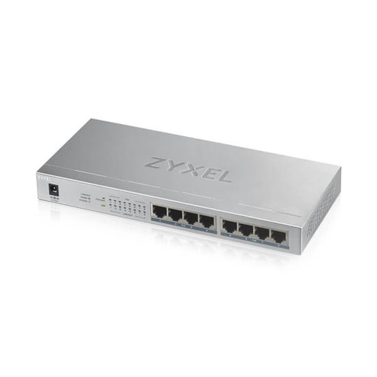 Zyxel GS-1008HP 8 Port Gigabit PoE Switch - 60W, Yönetilemez, 10/100/1000 Mbps, Masaüstü Tasarım, Metal Kasa