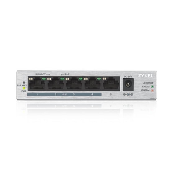 Zyxel GS-1005HP 5 Port Gigabit PoE Yönetilemez Switch - 60W Toplam Güç, 10/100/1000 Mbps, Masaüstü Tasarım