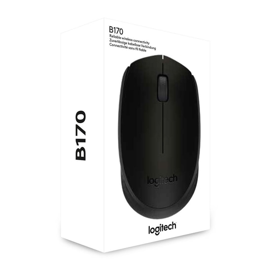Logitech B170 Siyah Kablosuz Mouse (910-004798) - 1000 DPI, 2.4 GHz USB Alıcılı, 3 Tuşlu, 10m Menzil, Sağ Sol El Uyumlu