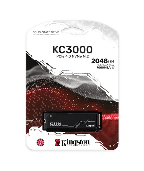 Kingston KC3000 2TB NVMe M.2 Grafen Soğutuculu SSD (SKC3000D/4096G) - 7000/7000 MB/s, PCIe Gen 4x4, 2GB DDR4 Önbellek
