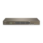Tenda TEG1024F 24 Port Gigabit Switch - 2 SFP Portlu, 10/100/1000 Mbps Hız, Metal Kasa, Yönetilemez Ağ Anahtarı