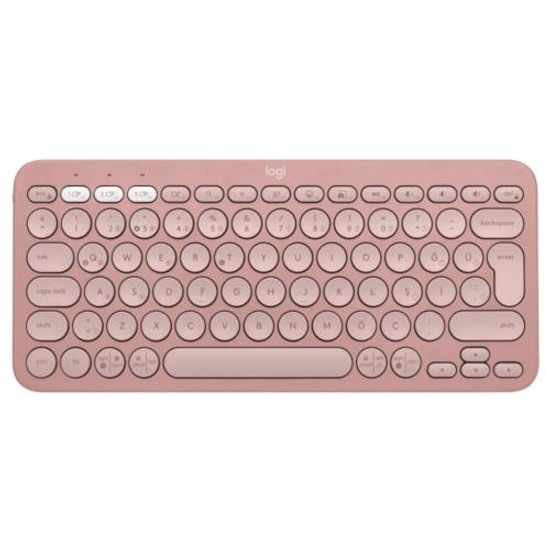Logitech Pebble Keys 2 K380s Pembe Türkçe Q Düzen Bluetooth Klavye (920-011861) - Easy-Switch, 3 Cihaz Bağlantısı