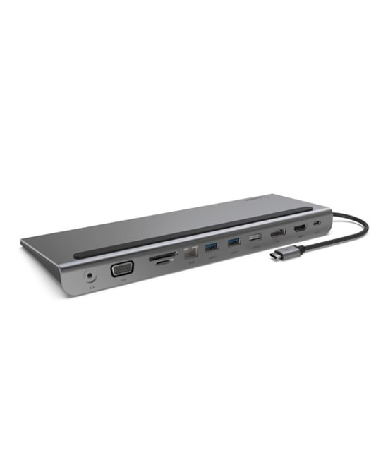 Belkin INC004BTSGY USB-C 11'i 1 Arada Çoklu Bağlantı İstasyonu - 4K HDMI, 100W PD, Ethernet, USB 3.0, Kart Okuyucu