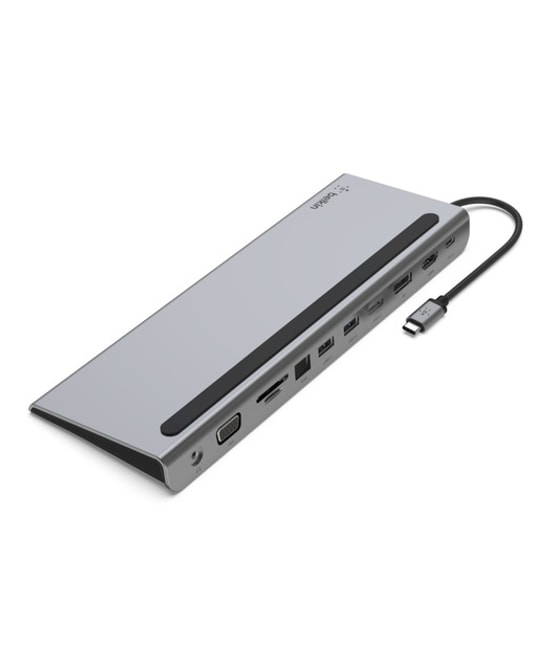 Belkin INC004BTSGY USB-C 11'i 1 Arada Çoklu Bağlantı İstasyonu - 4K HDMI, 100W PD, Ethernet, USB 3.0, Kart Okuyucu