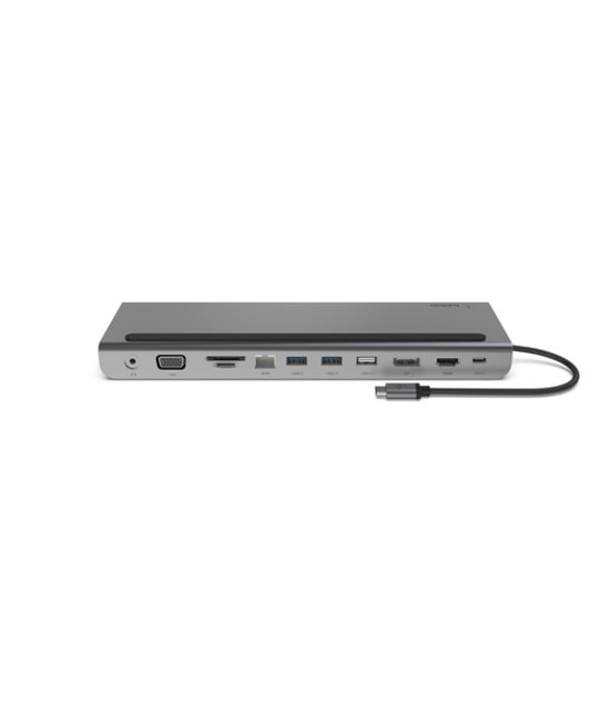 Belkin INC004BTSGY USB-C 11'i 1 Arada Çoklu Bağlantı İstasyonu - 4K HDMI, 100W PD, Ethernet, USB 3.0, Kart Okuyucu
