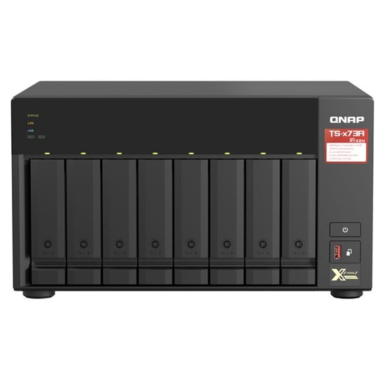 QNAP TS-873A 8GB RAM 8xDisk 2xM.2 SSD Yuvalı Tower NAS Depolama - DDR4, 2.5GbE, USB 3.2, AMD Dört Çekirdekli İşlemci