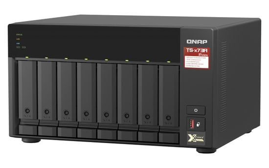 QNAP TS-873A 8GB RAM 8xDisk 2xM.2 SSD Yuvalı Tower NAS Depolama - DDR4, 2.5GbE, USB 3.2, AMD Dört Çekirdekli İşlemci