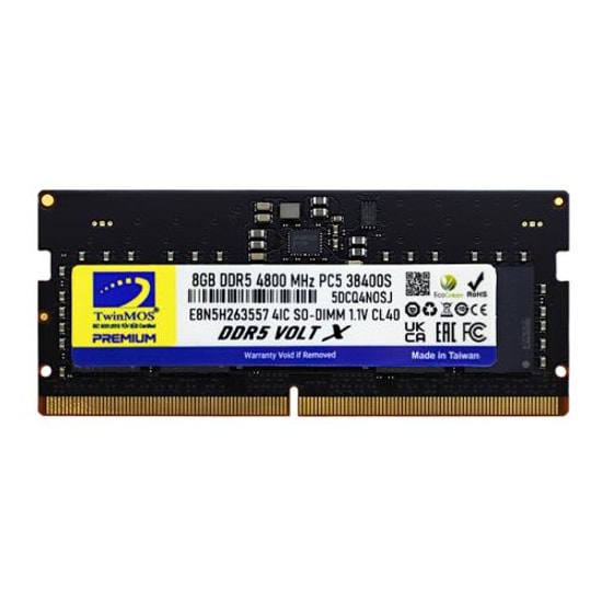 TwinMOS VoltX 8GB DDR5 4800MHz CL40 Notebook RAM (TMD58GB4800S40) - 1.1V, Yüksek Performanslı, Güç Tasarruflu Bellek