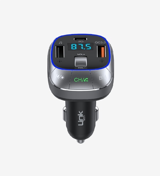 LinkTech GF17 48W PD & QC3.0 FM Transmitter (LMP-GF17) - 5.1 Bluetooth, LED Ekran, Çift USB Hızlı Şarj, Araç Aksesuarı