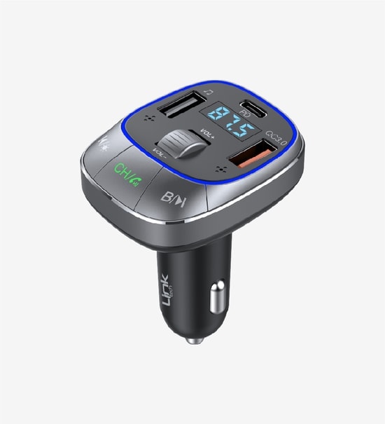 LinkTech GF17 48W PD & QC3.0 FM Transmitter (LMP-GF17) - 5.1 Bluetooth, LED Ekran, Çift USB Hızlı Şarj, Araç Aksesuarı