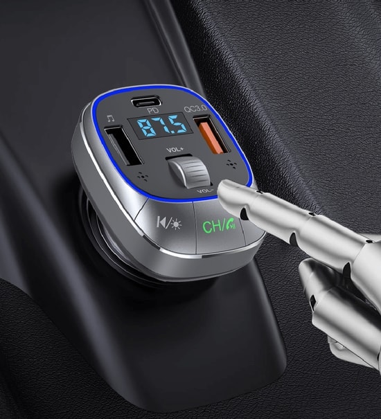 LinkTech GF17 48W PD & QC3.0 FM Transmitter (LMP-GF17) - 5.1 Bluetooth, LED Ekran, Çift USB Hızlı Şarj, Araç Aksesuarı