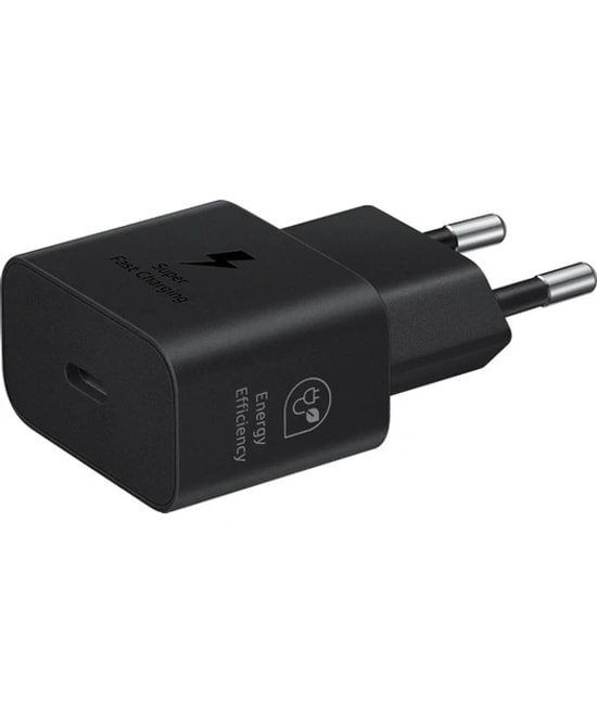 Samsung EP-T2510NBEGWW 25W Type-C Hızlı Şarj Adaptörü (Siyah) - Super Fast Charging, 1 Port, Güçlü ve Kompakt Tasarım