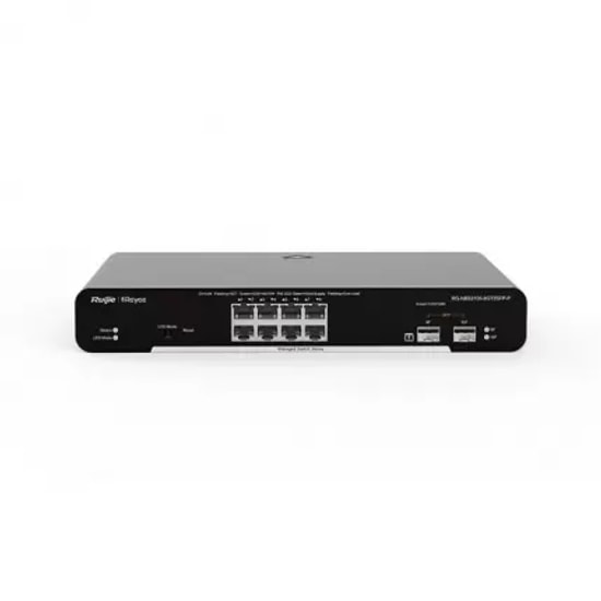 Ruijie RG-NBS3100-8GT2SFP 8 Port Gigabit Yönetilebilir Switch - 8x RJ45, 2x SFP Uplink, L2, Rackmount Metal Kasa