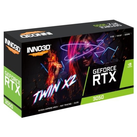 Inno3d Rtx3050 Twin X2 2v 8gb 128bit Gddr6 -Lhr Hdmi 2.1 Displayport 1.4a Dvi-D Min Psu 450w Ekran Kartı