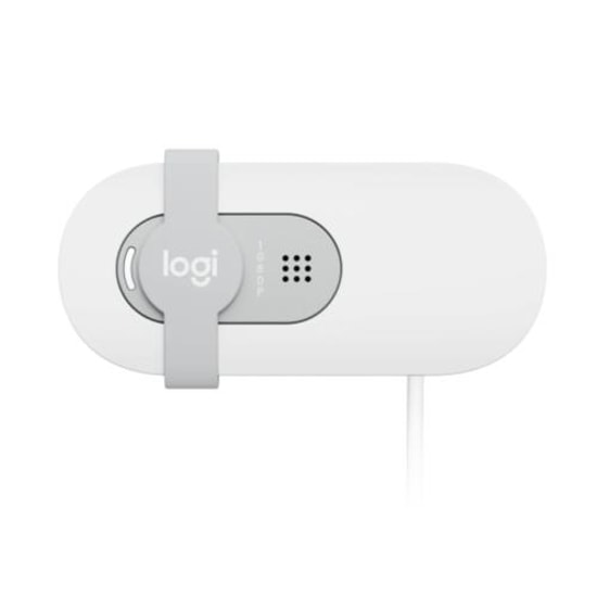 Logitech Brio 100 Beyaz Full HD Webcam (960-001617) - 1080P, 30fps, Otomatik Parlaklık, Stereo Mikrofon, 150cm USB Kablo