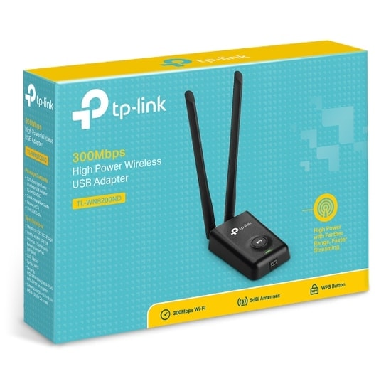TP-Link TL-WN8200ND 300 Mbps Wi-Fi USB Adaptör - 2.4GHz, 2x Harici Anten, USB 2.0, Yüksek Çekim Gücü, Masaüstü
