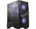 MSI MAG Forge 100M ATX Mid Tower Gaming Bilgisayar Kasası - Temperli Cam, 2x RGB Led Fan, 1x120mm Fan, USB 3.2
