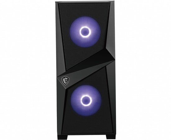 MSI MAG Forge 100M ATX Mid Tower Gaming Bilgisayar Kasası - Temperli Cam, 2x RGB Led Fan, 1x120mm Fan, USB 3.2