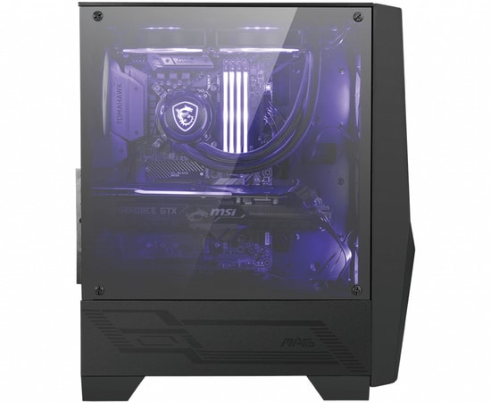 MSI MAG Forge 100M ATX Mid Tower Gaming Bilgisayar Kasası - Temperli Cam, 2x RGB Led Fan, 1x120mm Fan, USB 3.2