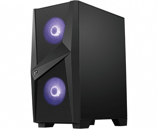 MSI MAG Forge 100M ATX Mid Tower Gaming Bilgisayar Kasası - Temperli Cam, 2x RGB Led Fan, 1x120mm Fan, USB 3.2