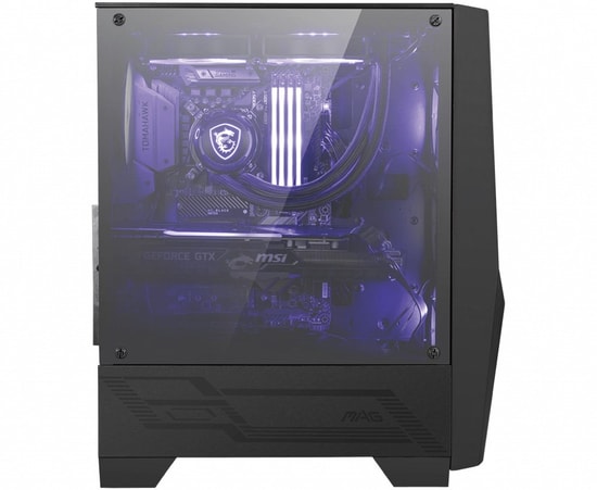 MSI MAG Forge 100M ATX Mid Tower Gaming Bilgisayar Kasası - Temperli Cam, 2x RGB Led Fan, 1x120mm Fan, USB 3.2